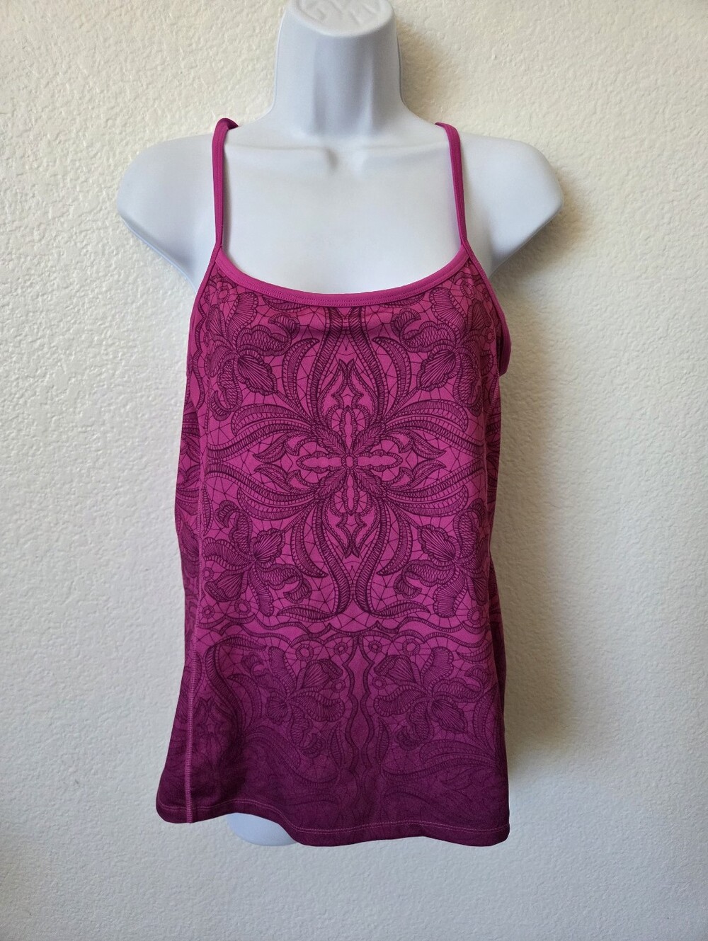 Athleta Printed Harmonious Cami Women's Size Large Pink